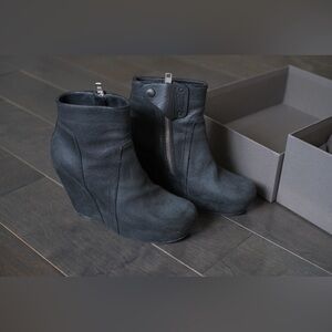 Rick Owen’s Black Wedge Ankle Boots